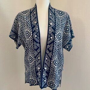LUCKY BRAND Open Front Geo Kimono Cardigan M